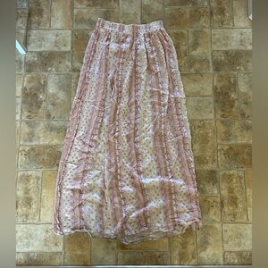 Forever 21 Floral Maxi Skirt in Pink and White